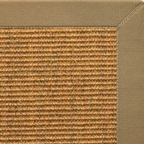 Cognac Sisal Rug with Green Mist Cotton Border - Free Shipping