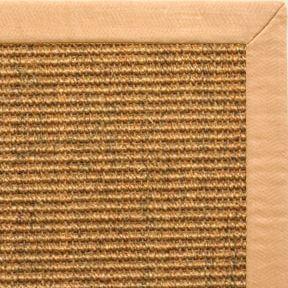 Cognac Sisal Rug with Honey Linen Border - Free Shipping