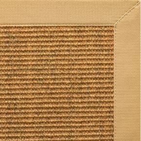 Cognac Sisal Rug with Honeycomb Cotton Border - Free Shipping