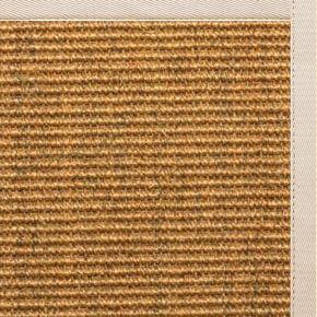 Cognac Sisal Rug with Ivory Cotton Border - Free Shipping