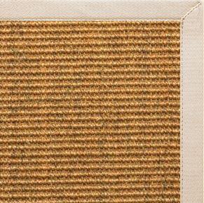 Cognac Sisal Rug with Ivory Cotton Border - Free Shipping