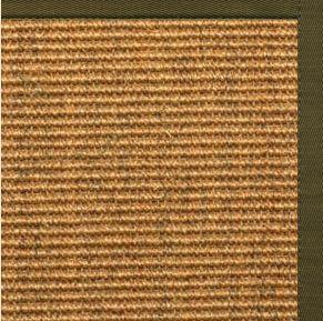 Cognac Sisal Rug with Lichen Cotton Border - Free Shipping