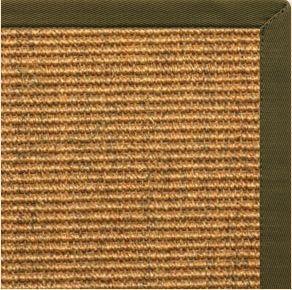 Cognac Sisal Rug with Lichen Cotton Border - Free Shipping