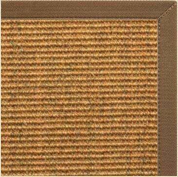 Cognac Sisal Rug with Mocha Brown Canvas Border - Free Shipping