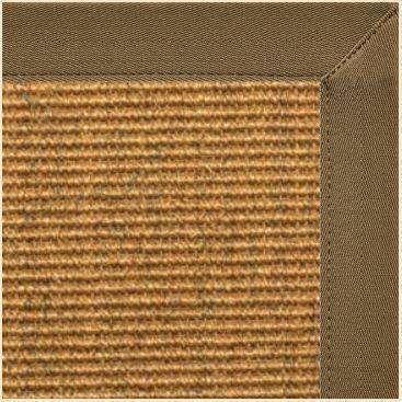 Cognac Sisal Rug with Mocha Brown Canvas Border - Free Shipping