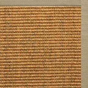 Cognac Sisal Rug with Moon Rock Gray Cotton Border - Free Shipping