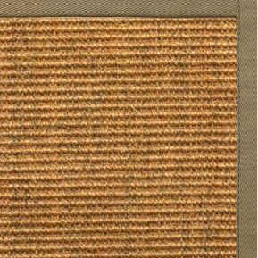 Cognac Sisal Rug with Oat Straw Cotton Border - Free Shipping