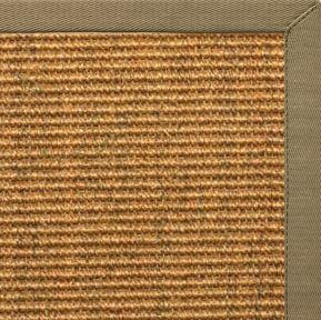 Cognac Sisal Rug with Oat Straw Cotton Border - Free Shipping