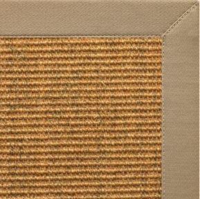 Cognac Sisal Rug with Oatmeal Cotton Border - Free Shipping