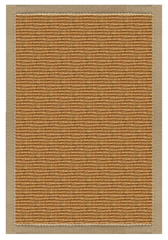 Area Rugs - Sustainable Lifestyles Cognac Sisal Rug With Oatmeal Cotton Border