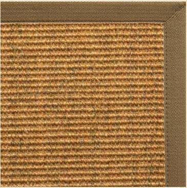 Cognac Sisal Rug with Pecan Brown Canvas Border - Free Shipping