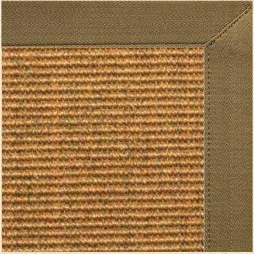 Cognac Sisal Rug with Pecan Brown Canvas Border - Free Shipping