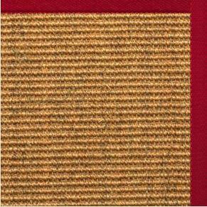 Cognac Sisal Rug with Poppy Cotton Border - Free Shipping