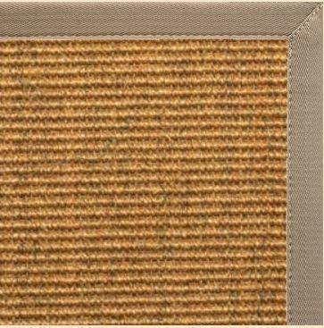Cognac Sisal Rug with Putty Canvas Border - Free Shipping
