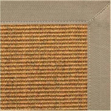 Cognac Sisal Rug with Putty Canvas Border - Free Shipping