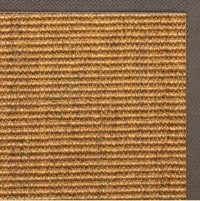 Cognac Sisal Rug with Silver Shadow Cotton Border - Free Shipping