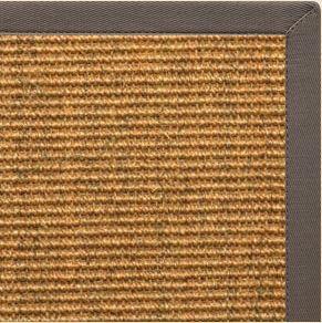 Cognac Sisal Rug with Silver Shadow Cotton Border - Free Shipping