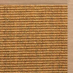 Cognac Sisal Rug with Straw Cotton Border - Free Shipping