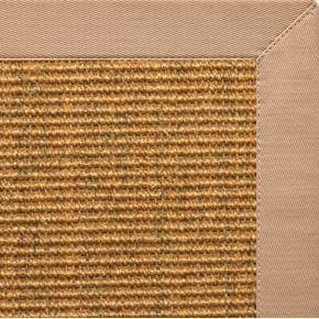 Cognac Sisal Rug with Straw Cotton Border - Free Shipping