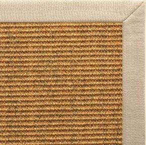 Cognac Sisal Rug with Taupe Linen Border - Free Shipping