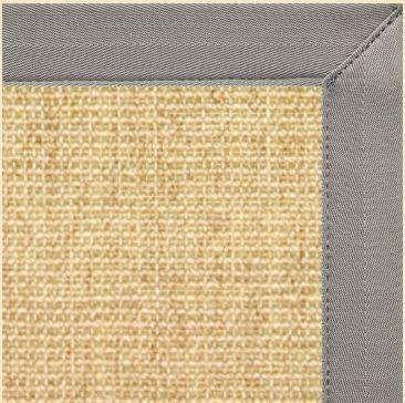 Posh Rug Sand Colored Sisal Area Rug with Coin Canvas Border