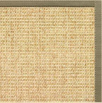 Sand Sisal Rug with Basil Green Cotton Border - Free Shipping 1