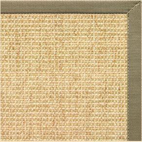 Sand Sisal Rug with Basil Green Cotton Border - Free Shipping