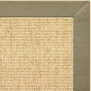 Sand Sisal Rug with Basil Green Cotton Border - Free Shipping