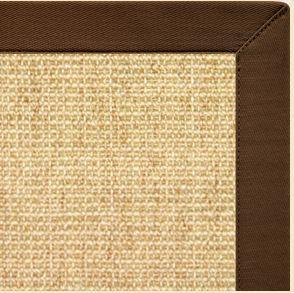 Sand Sisal Rug with Bronze Cotton Border - Free Shipping