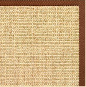 Sand Sisal Rug with Burnt Sienna Cotton Border