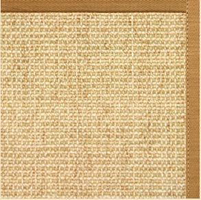 Sand Sisal Rug with Butter Rum Cotton Border - Free Shipping