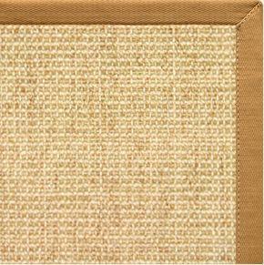 Sand Sisal Rug with Butter Rum Cotton Border - Free Shipping