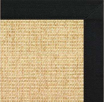 Sand Sisal Rug with Canvas Black Border - Free Shipping