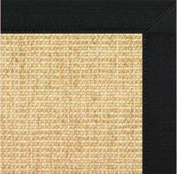 Sand Sisal Rug with Canvas Black Border