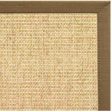 Sand Sisal Rug with Canvas Pecan Brown Border - Free Shipping