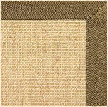 Sand Sisal Rug with Canvas Pecan Brown Border - Free Shipping