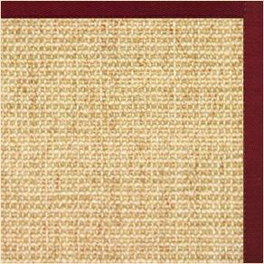 Sand Sisal Rug with Cardinal Red Cotton Border - Free Shipping