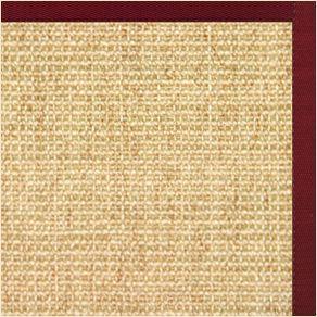 Sand Sisal Rug with Cardinal Red Cotton Border