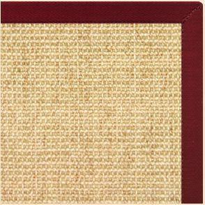 Sand Sisal Rug with Cardinal Red Cotton Border alternate view
