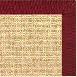 Sand Sisal Rug with Cardinal Red Cotton Border - Free Shipping