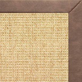 Sand Sisal Rug with Coco Faux Leather Border - Free Shipping