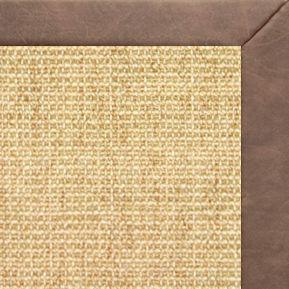 Sand Sisal Rug with Coco Faux Leather Border