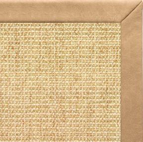 Sand Sisal Rug with Desert Faux Leather Border - Free Shipping