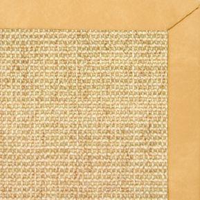 Sand Sisal Rug with Gold Faux Leather Border