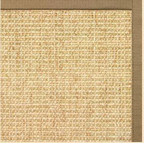 Sand Sisal Rug with Green Mist Cotton Border - Free Shipping