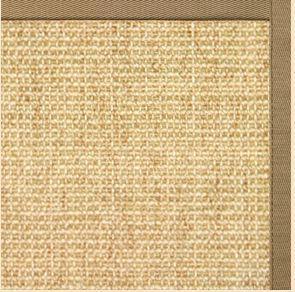 Sand Sisal Rug with Green Mist Cotton Border