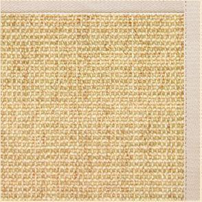 Sand Sisal Rug with Ivory Cotton Border