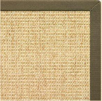 Sand Sisal Rug with Khaki Green Cotton Border - Free Shipping 2