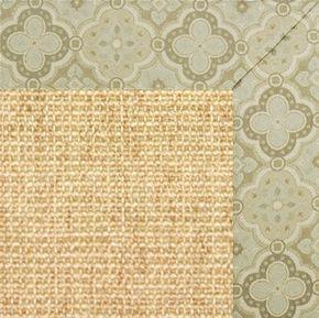 Sand Sisal Rug with Medallions Tapestry Border - Free Shipping