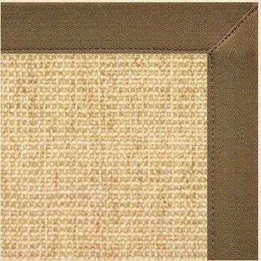 Sand Sisal Rug with Mocha Brown Canvas Border - Free Shipping